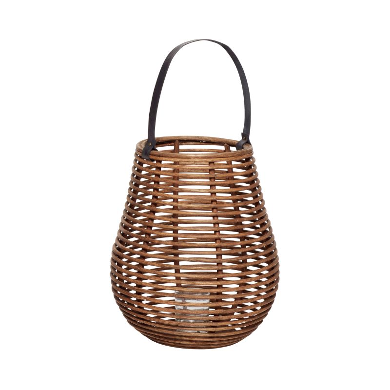 Laterne mit Glas Rattan Hübsch Interior - EINZELSTÜCKE